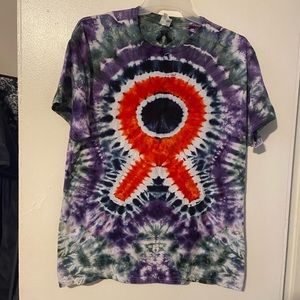 Tie Dye AIDS ribbon shirt XL Hanes t